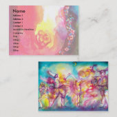 Carte De Visite MASQUERADE, Masques vénitiens, Danse, Musique, Thé (Devant / Derrière)