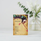 Carte De Visite MASQUERADE parchemin damask gem lin (Debout devant)