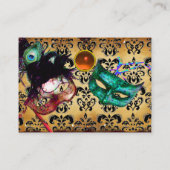 Carte De Visite MASQUERADE parchemin damask gem lin (Dos)
