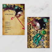 Carte De Visite MASQUERADE parchemin damask perle de parchemin (Devant / Derrière)