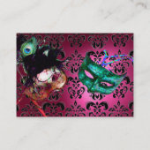 Carte De Visite MASQUERADE PARTY damas noir et blanc (Dos)