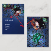 Carte De Visite MASQUERADE PARTY damas noir et blanc (Devant / Derrière)