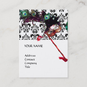 Carte De Visite MASQUERADE PARTY damas noir et blanc