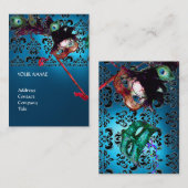 Carte De Visite MASQUERADE PARTY damas noir et blanc (Devant / Derrière)