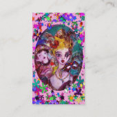Carte De Visite MASQUES DE CARNAVAL, CONFETTIS, rose violet (Dos)