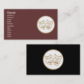 Carte De Visite Masques de drame (blanc et or) (Devant / Derrière)