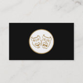 Carte De Visite Masques de drame (blanc et or) (Dos)