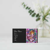 Carte De Visite MASQUES DE MASQUERADE VALENTINE, CONFETTI, noir ro (Debout devant)