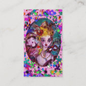 Carte De Visite MASQUES DE MASQUÉRADE VALENTINE, CONFETTI, violet  (Dos)