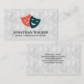 Carte De Visite Masques de théâtre comique et de tragédie (Devant / Derrière)