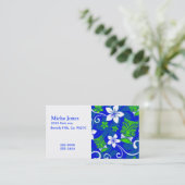 Carte De Visite Masques floraux de Tiki d'île bleue (Debout devant)