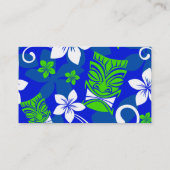 Carte De Visite Masques floraux de Tiki d'île bleue (Dos)
