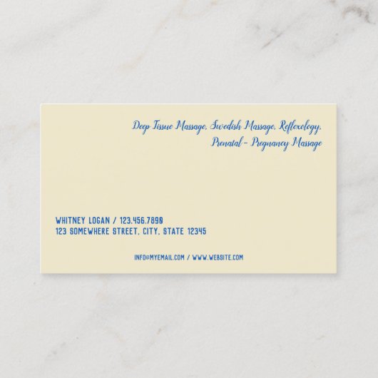 Carte De Visite Massage (Dos)