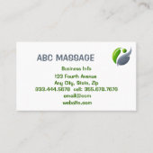 Carte De Visite MASSAGE Alternative holistique Intégrale (Devant)