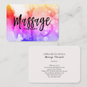 Carte De Visite *~* Massage d'aquarelle Thérapie de massage (Devant / Derrière)