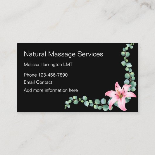 Carte De Visite Massage de beauté de Naturel (Devant)