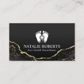 Carte De Visite Massage de pieds Thérapie moderne Black Gold Podia (Devant)