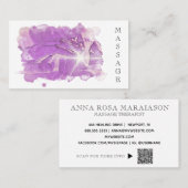 Carte De Visite *~*. Massage de Reiki Thérapie de massage QR  (Devant / Derrière)