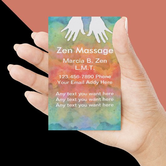 Carte De Visite Massage de zen
