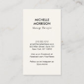 Carte De Visite Massage des mains de guérison moderne Logo noir et (Dos)