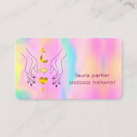 Carte De Visite Massage des mains de guérison Théérapiste Fitness (Devant)