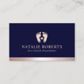 Carte De Visite Massage des pieds Podiatriste Rose Gold Frontière  (Devant)