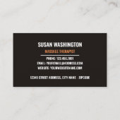 Carte De Visite Massage en pierre chaude, Massage (Dos)