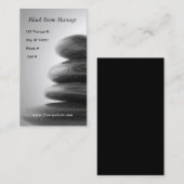 Carte De Visite Massage en pierre noir (Devant / Derrière)