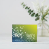 Carte De Visite Massage Glitzy Dandelions | Spa (Debout devant)