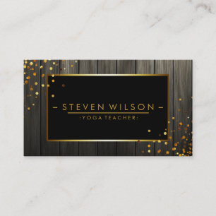 Carte De Visite Massage holistique de yoga décoratif noir or