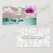 Carte De Visite Massage Lotus Flower Logo | Spa Resort (Devant / Derrière)