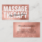Carte De Visite Massage moderne Rose de thérapie Parties scintilla (Devant / Derrière)