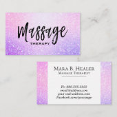 Carte De Visite *~* Massage Parties scintillant Lavande rose Étinc (Devant / Derrière)