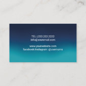 Carte De Visite Massage pieds Réflexologie Spa Élégant Bleu (Dos)