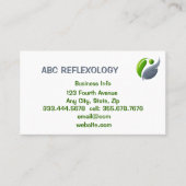 Carte De Visite MASSAGE REFLEXOLOGIE Holistique Alternative (Devant)