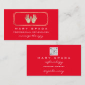 Carte De Visite Massage Réflexologie Parties scintillant Mains Rou (Devant / Derrière)