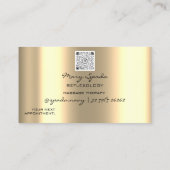 Carte De Visite Massage Réflexologie Reiki Mains Faux Gold QR Code (Dos)