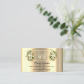 Carte De Visite Massage Réflexologie Reiki Mains Faux Gold QR Code (Debout devant)