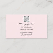 Carte De Visite Massage Réflexologie Reiki Mains Or QRCode Floral (Dos)