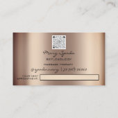 Carte De Visite Massage Réflexologie Reiki Mains Rose or QR Code (Dos)