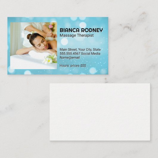 Carte De Visite Massage Spa | Relaxation Service (Devant / Derrière)