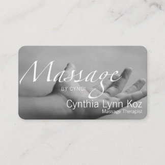 Carte De Visite Massage Text One Hand Photo Background