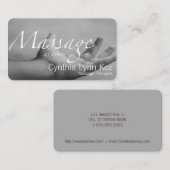 Carte De Visite Massage Text One Hand Photo Background (Devant / Derrière)