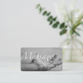 Carte De Visite Massage Text One Hand Photo Background (Debout devant)