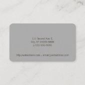 Carte De Visite Massage Text One Hand Photo Background (Dos)