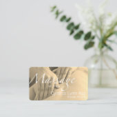 Carte De Visite Massage Texte Mains Sepia Arrière - plan photo (Debout devant)