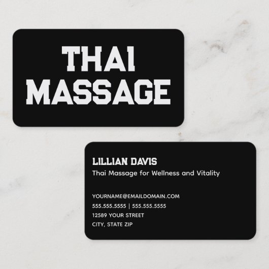 Carte De Visite Massage thaïlandais (Devant / Derrière)