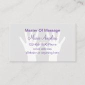 Carte De Visite Massage-Thérapeute Mains Sur (Devant)