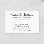 Carte De Visite ** Massage Thérapie - Aquarelle (Dos)