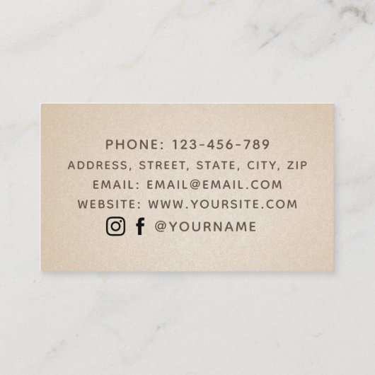 Carte De Visite Massage Thérapie Boho Script Moderne Mains de guér (Dos)